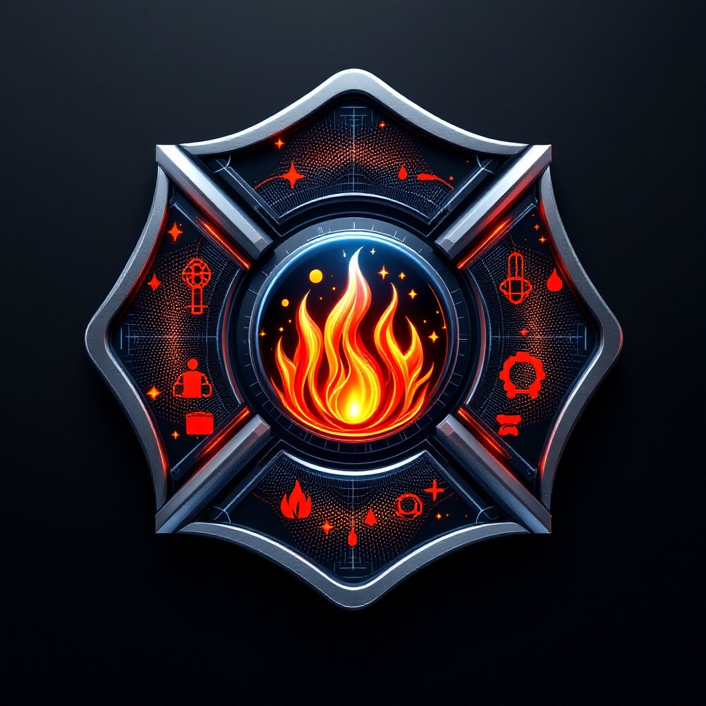 Free Firefighter Badge Design Image - Firefighter, Emblem, Badge ...