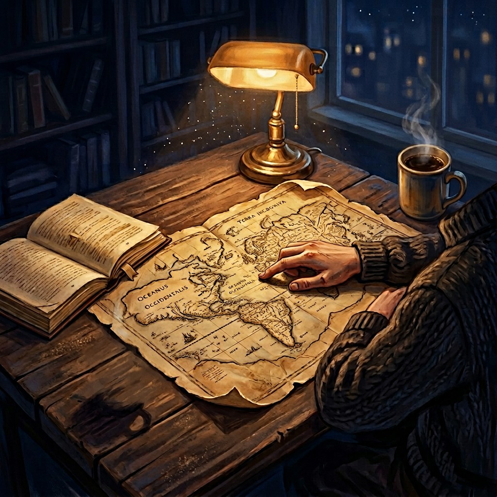 Sleeping Map Free Midnight Map Dreams Image - Map, Night, Lamplight | Download at ...