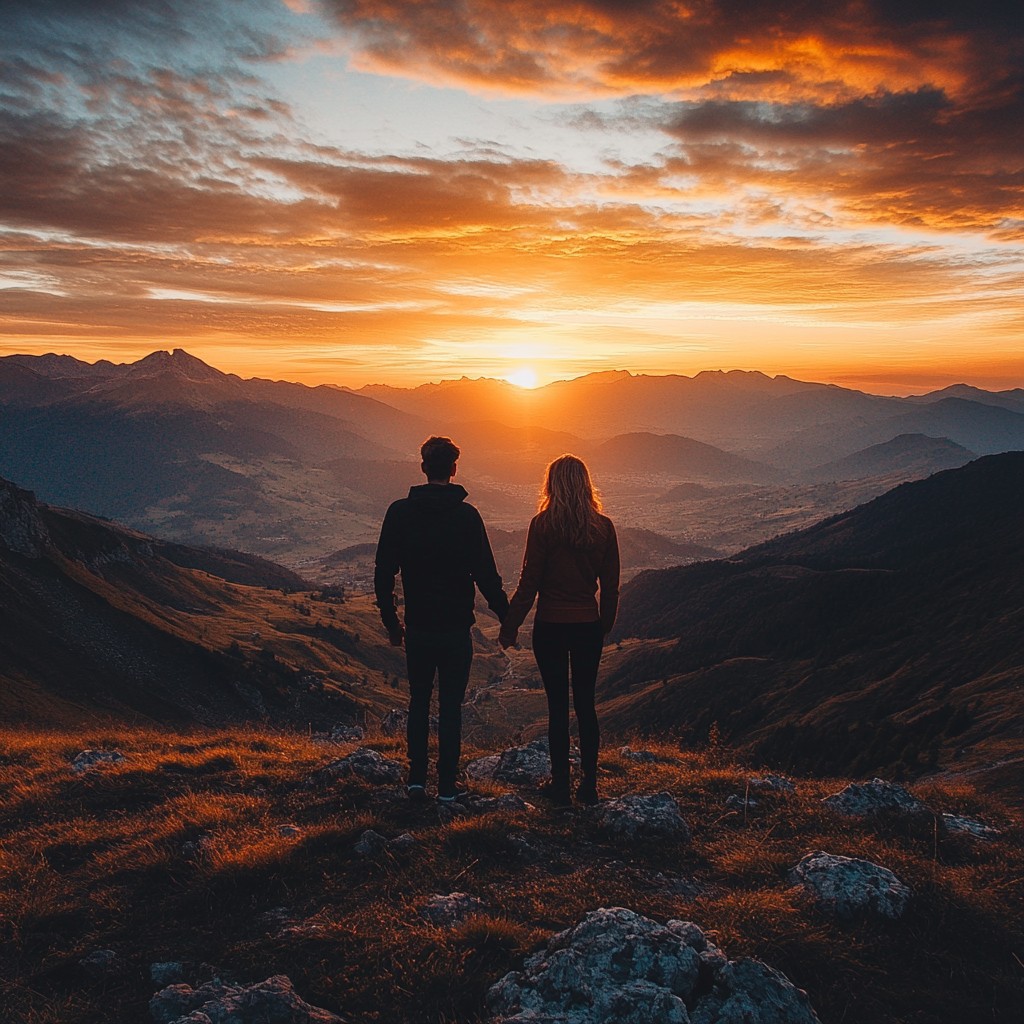 Free Sunset Mountain View Photo - Sunset, Mountains, Couple | Download ...