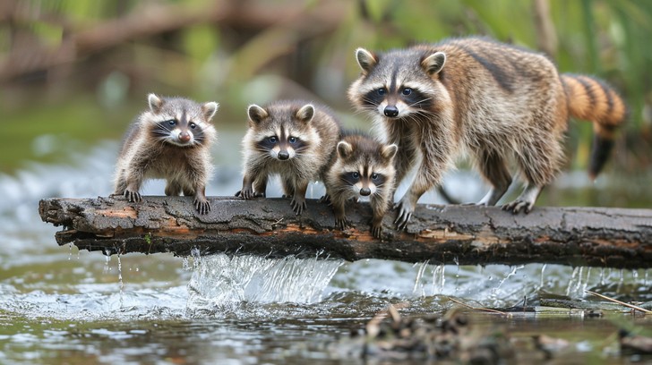 Free Raccoons on log Image - Raccoons, Wildlife, Nature | Download at ...