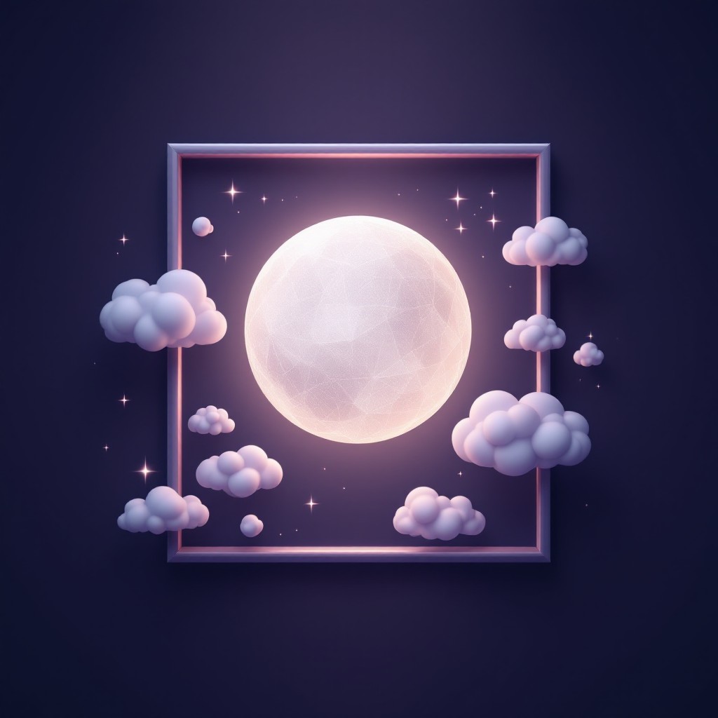 Free Moonlit Dream Frame Image - Moon, Clouds, Geometric | Download at ...