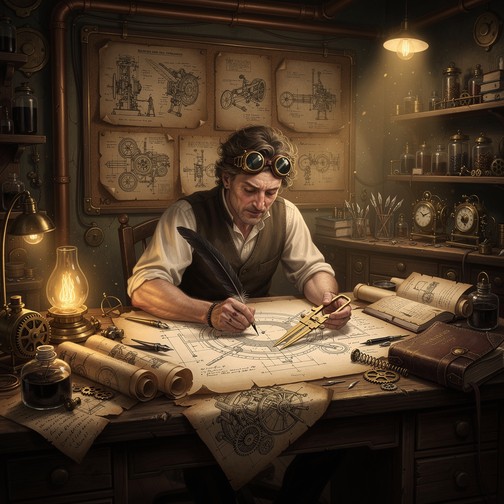 Free Steampunk Inventor Working Image - Steampunk, Inventor, Workshop ...