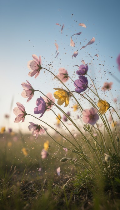 Sweeping Flower Free Windswept Wildflower Beauty Photo - Wildflowers, Wind, Petals ...