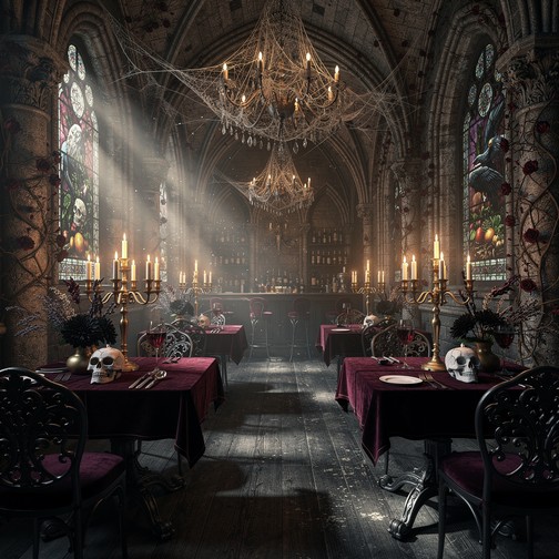 Free Gothic Dining Elegance Image - Gothic, Restaurant, Chandelier ...