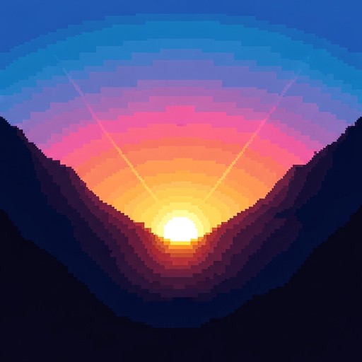 Free Pixel Dawn Portal Image - Sunrise, Pixel, Mountains | Download at ...