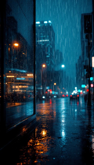 Free Rainy City Night Image - Rain, Night, City | Download at StockCake