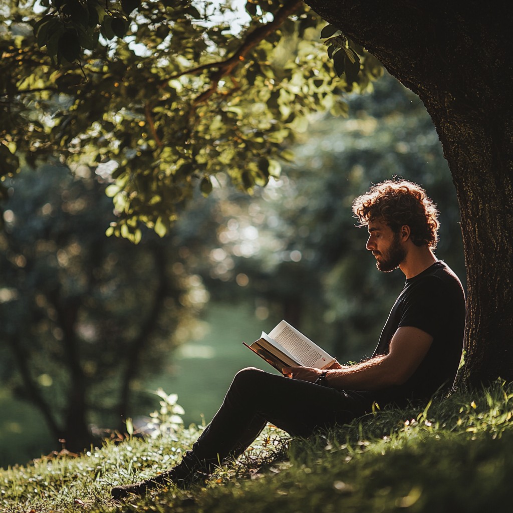 Man Spring Reading Free Man reading outdoors Image - Reading, Man, Tree | Download at ...