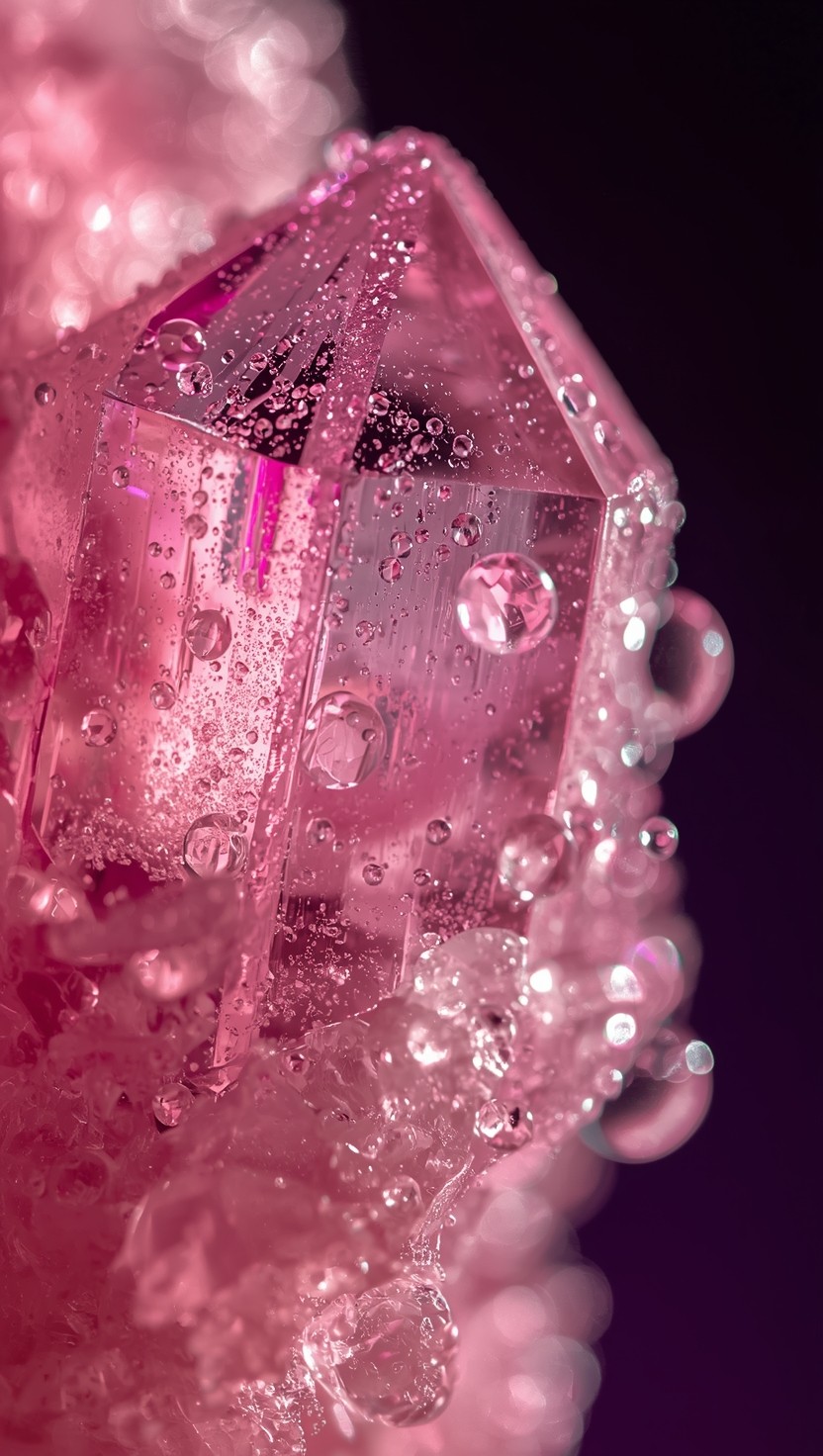 Translucent Pink Crystal Free Pink Crystal Dew Image - Pink, Crystal, Macro | Download at StockCake
