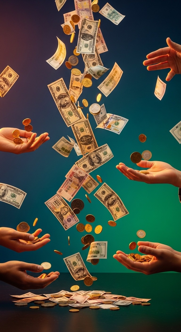Free Money Raining Down Image - Money, Wealth, Cash | Download at StockCake