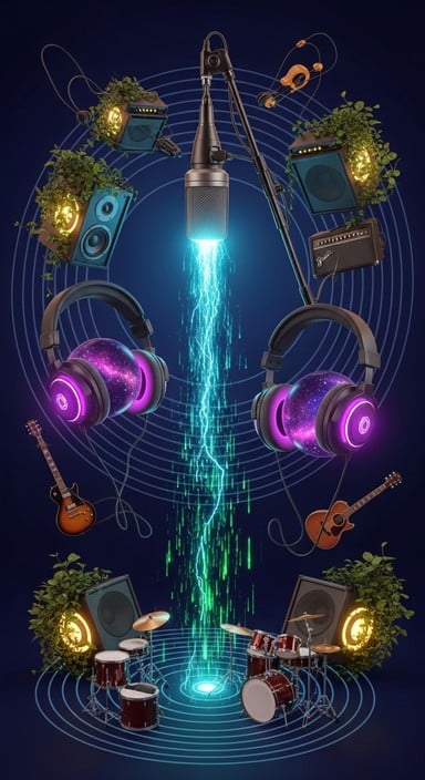 Free Sonic Surreal Symphony Image Surreal Microphone Headphones