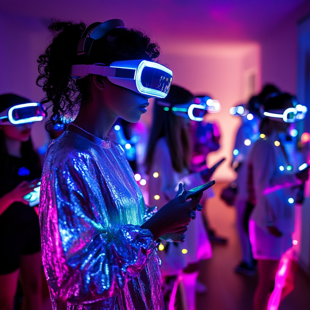 Free VR party scene Image - Vr, Party, Neon | Download at StockCake