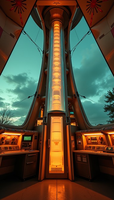 Free Atomic Age Beacon Image - Tower, Atomic, Teal | Download at StockCake