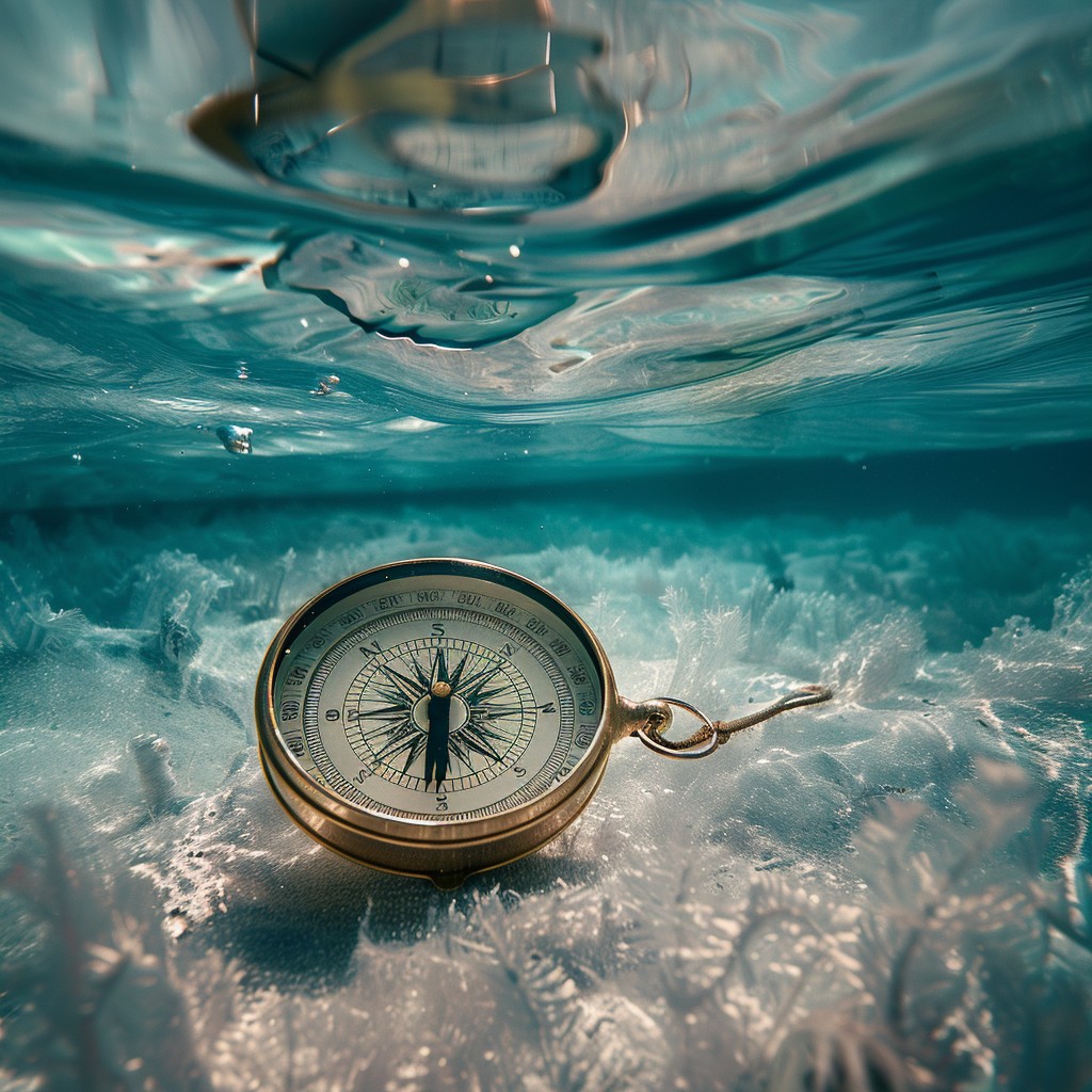 Free Submerged Compass Navigation Image - Compass, Underwater ...