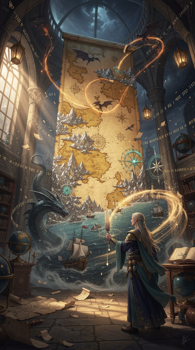 Free Magical Map Creation Image - Fantasy, Magical, Cartographer ...