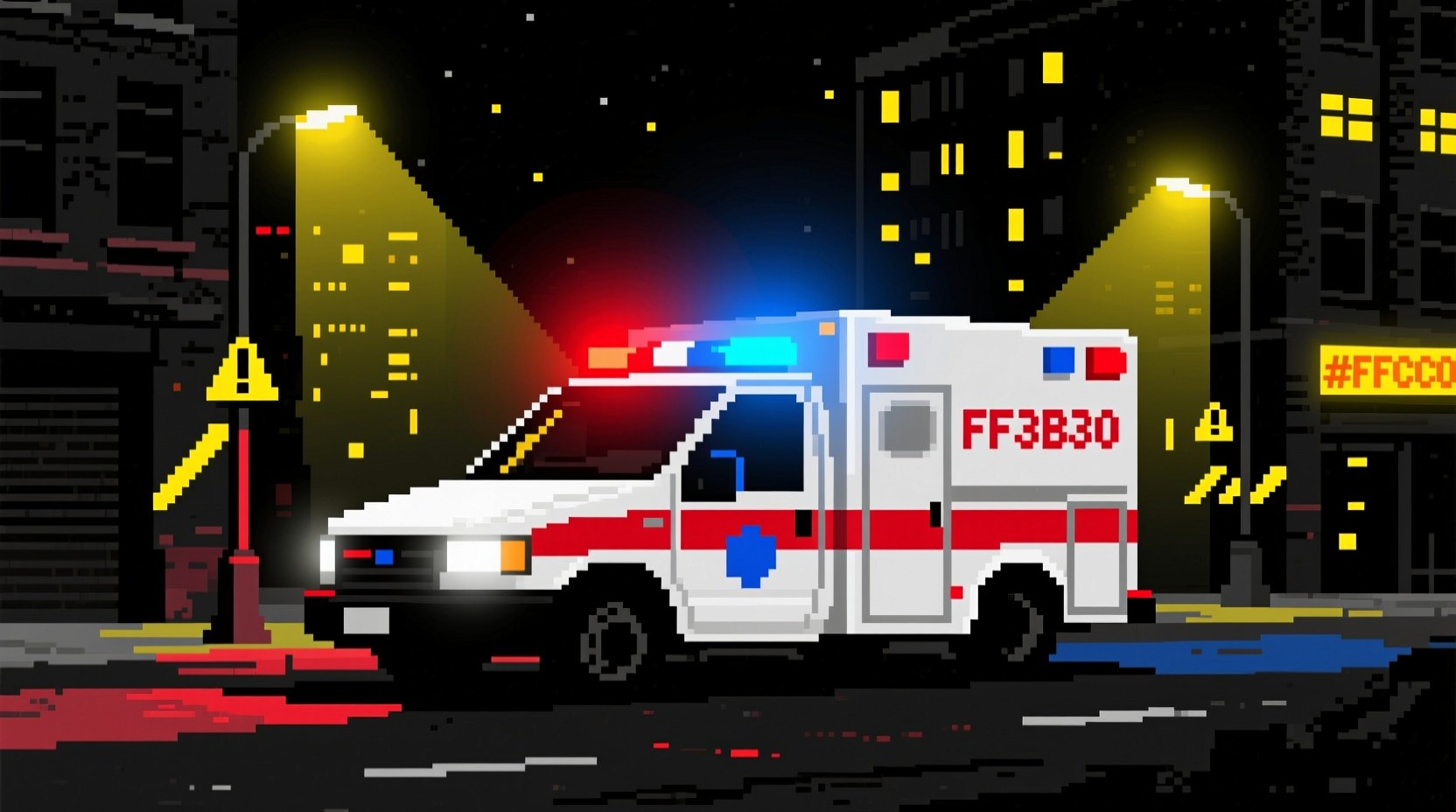 Free Emergency Pixel Nightscape Image - Pixel, Ambulance, Emergency ...