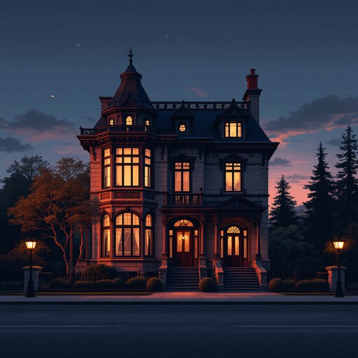 Free Illuminated Victorian Mansion Image | Download at StockCake