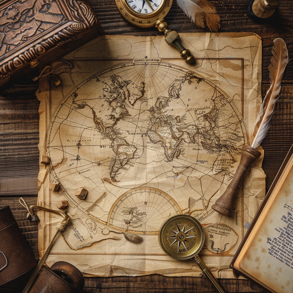 Free Vintage Exploration Essentials Image - Vintage, Exploration, Map ...