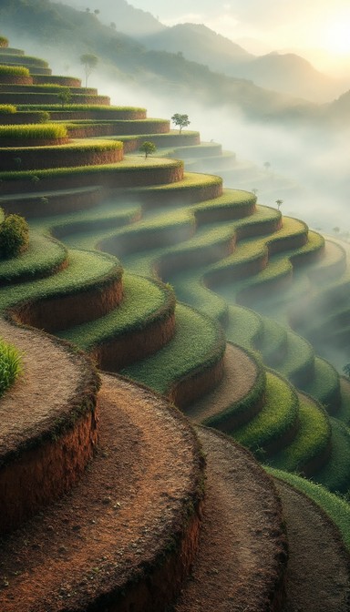 Download Sunrise Rice Terraces Image - Sunrise, Terraces, Rice | StockCake