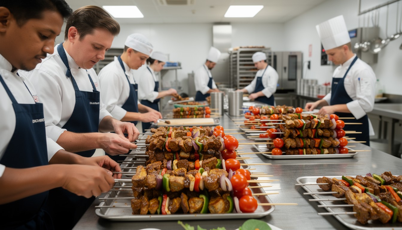 Kitcheb Chef Free Chefs Preparing Kebabs Image - Chefs, Kitchen, Kebabs | Download ...
