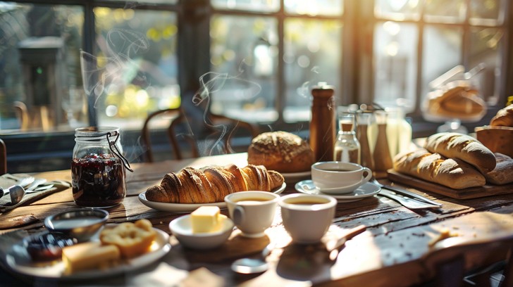 Free Cozy Breakfast Scene Image - Breakfast, Pastries, Coffee ...