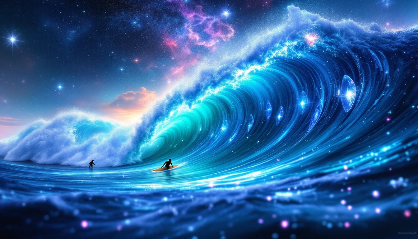 Wave Free Ridesrs Free Cosmic Wave Riders Image - Waves, Cosmic, Surreal | Download at ...