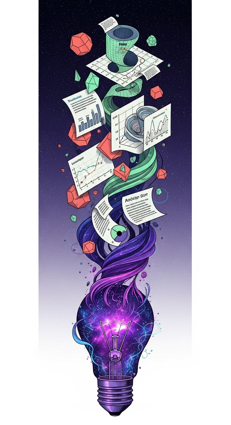 Free Ideas Becoming Knowledge Image - Lightbulb, Cosmic, Geometric ...