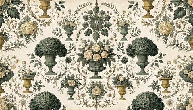 Neoclassical Repeatable Pattern Free Classical Botanical Elegance Image - Botanical, Neoclassical ...