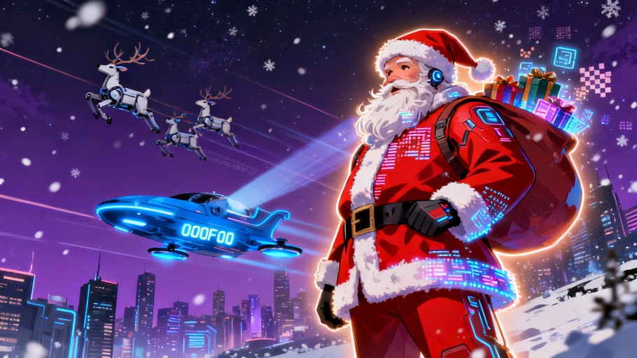 Free Cyber Santa Delivers Image | Download at StockCake