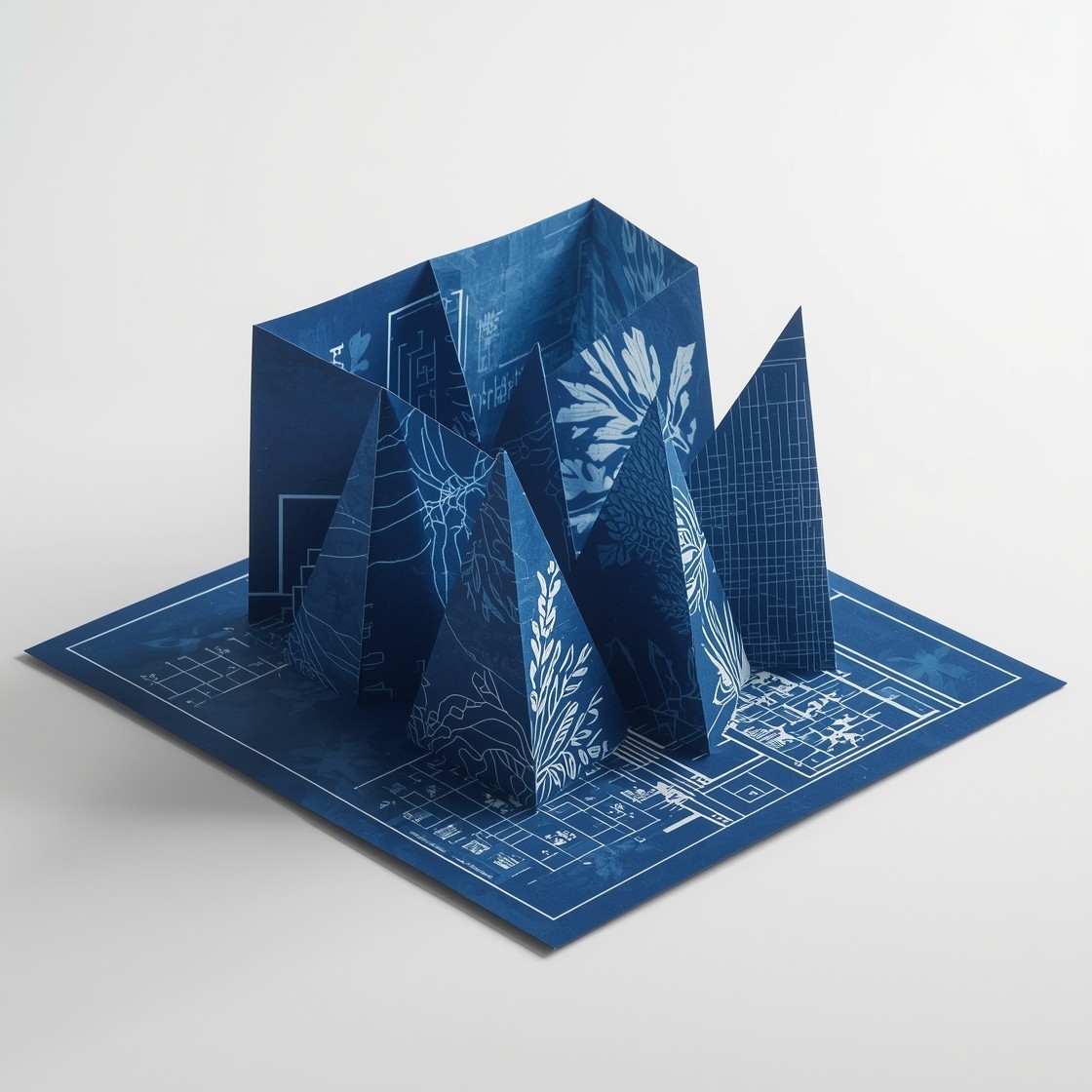 Free Geometric Paper Sculpture Image - Origami, Blueprint, Geometric ...