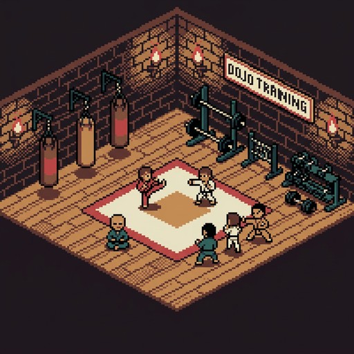Download Zen Dojo Dawn Image - Dojo, Pixel, Art | StockCake