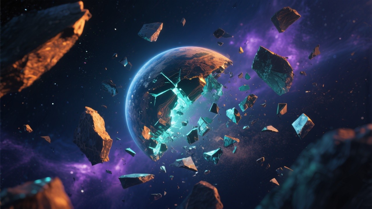 Free Planetary Fragments Suspended Image - Space, Fragments, Planetary ...