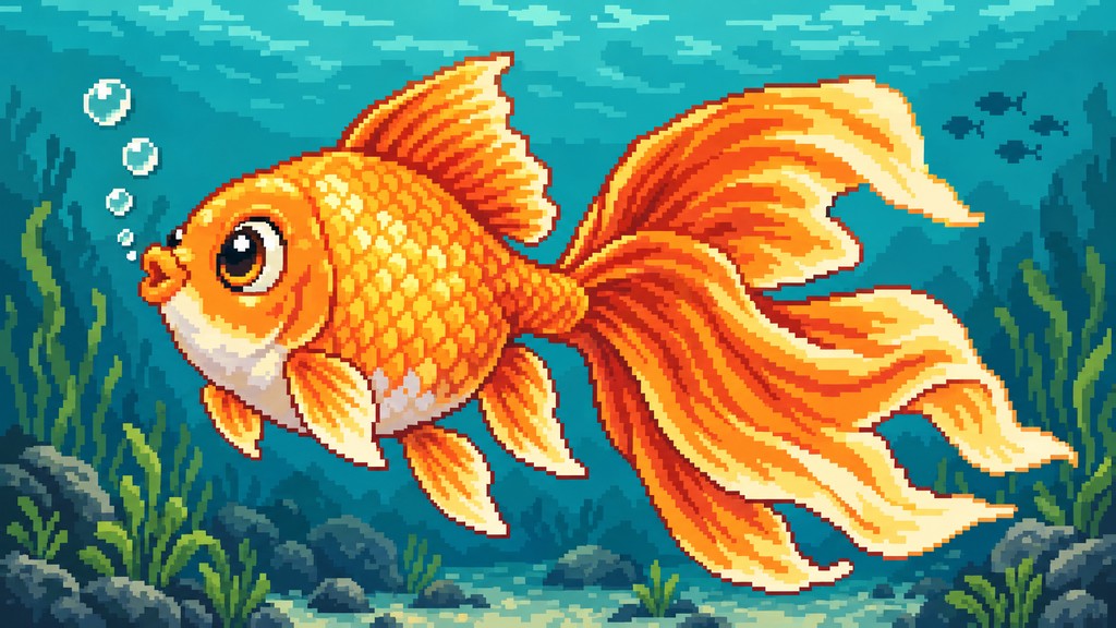 Download Pixel Art Goldfish Image - Goldfish, Pixelart, Retro | StockCake