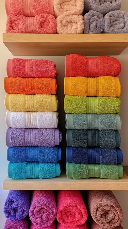 Free Colorful rolled towels Image - Towels, Colorful, Organized ...