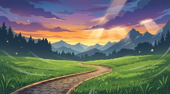 Free Sunset Pathway Adventure Image - Anime, Manga, Illustration ...
