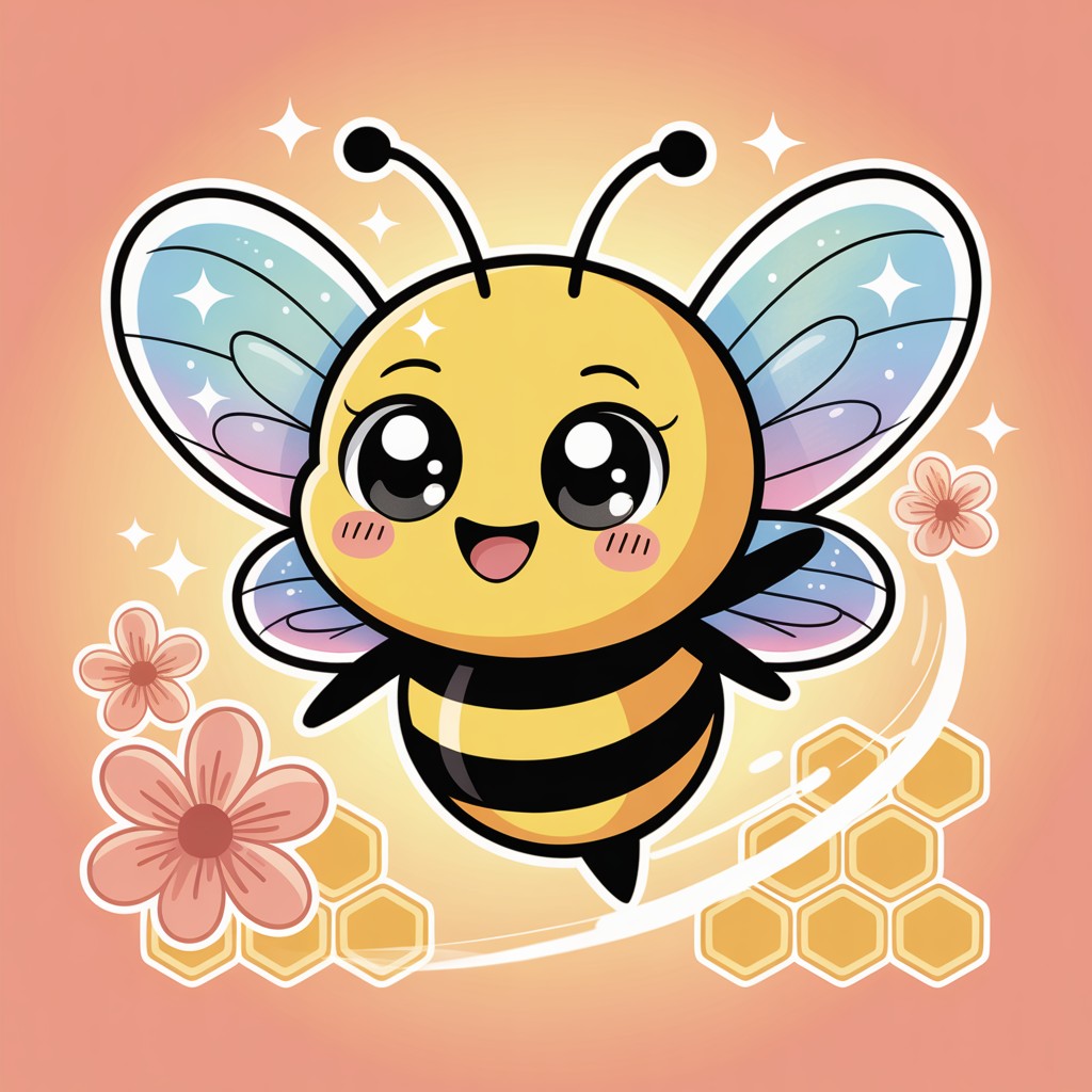 Smiley Friendbee Free Sweet Bee Friend Image - Bee, Kawaii, Chibi | Download at StockCake