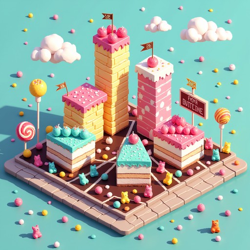 Free Sweet Pixel City Image - Isometric, Pixel, Candy | Download at ...
