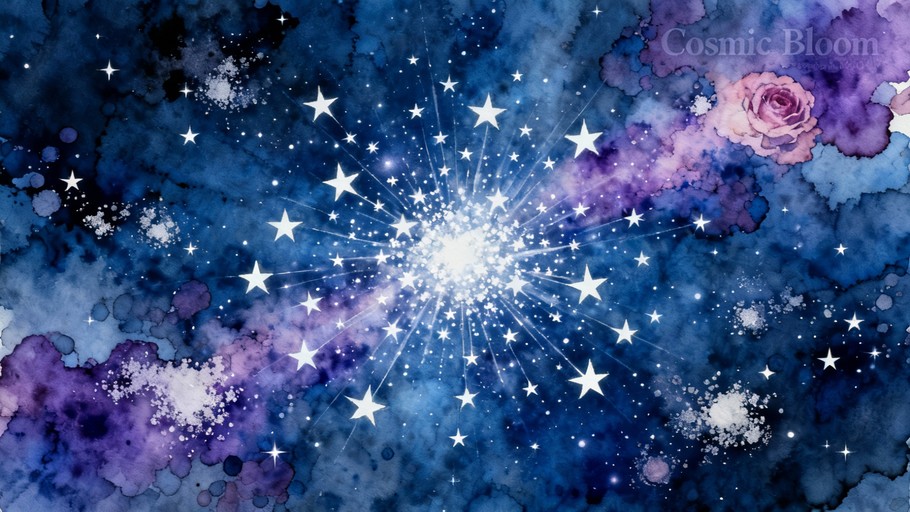 Free Celestial Bloom Radiates Photo - Watercolor, Cosmic, Stars ...