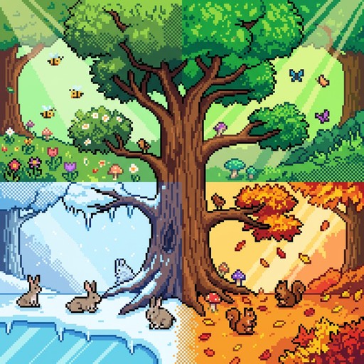 Free Pixel Seasonal Tree Image - Pixel, Tree, Seasons | Download at ...