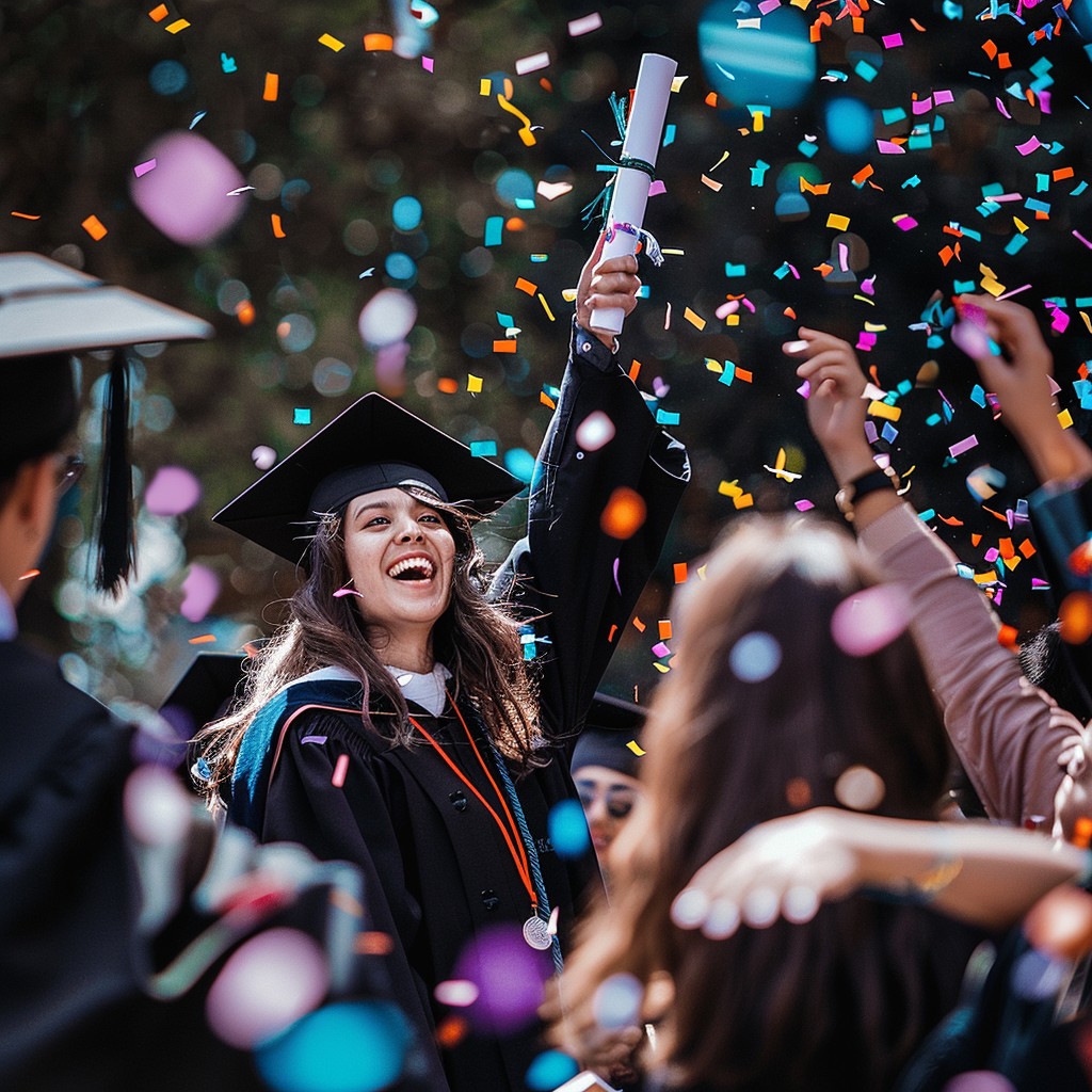 Graduating Moment Free Graduation Joyous Moment Photo - Graduation, Celebration, Confetti ...