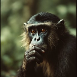 Contemplative Monkey Free Contemplative Monkey Portrait Image - Primate, Monkey, Wildlife ...