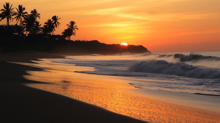 Free Sunset beach view Image - Sunset, Beach, Palm | Download at StockCake