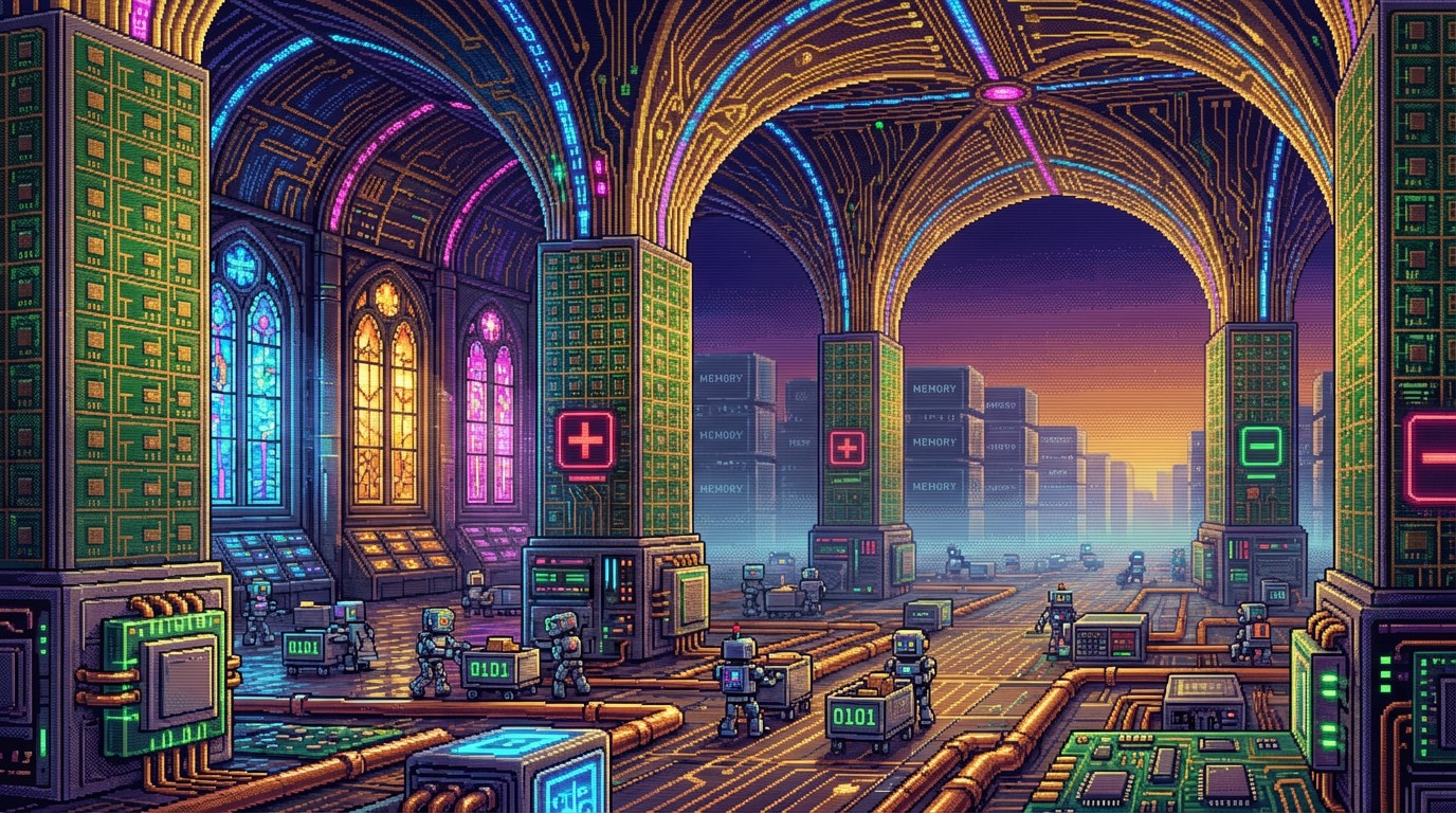 Free Pixel Circuit Cathedral Image - Pixel, Cathedral, Cybernetic ...