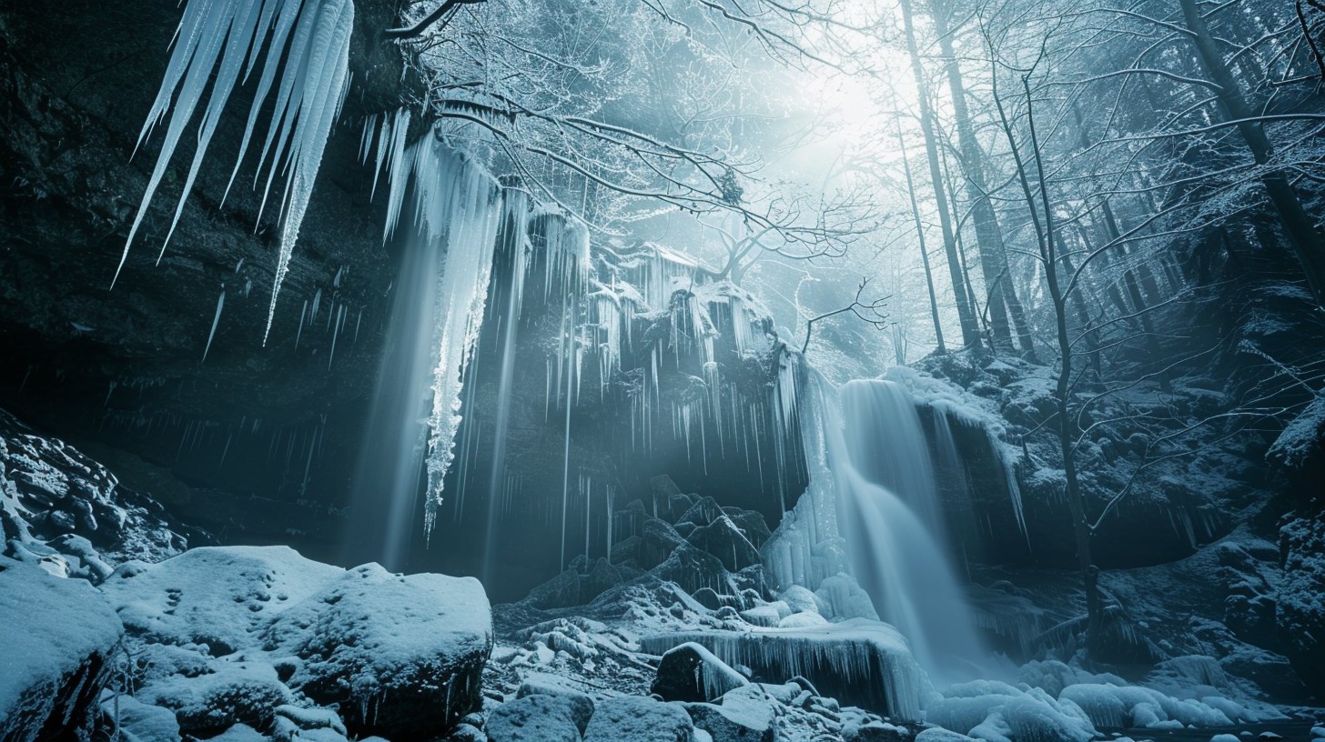 Free Icy Waterfall Scene Image - Winter, Waterfall, Icicles | Download ...