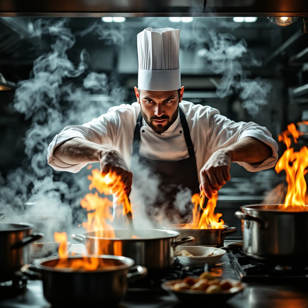 Free Chef Commands Fire Image - Chef, Cooking, Fire | Download at StockCake
