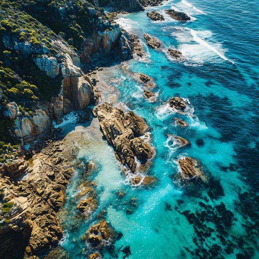 Free Rocky Shoreline Beauty Image - Aerial, Coastline, Turquoise ...