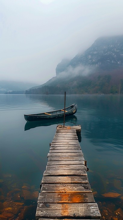 Free Serene Lake View Image - Lake, Jetty, Forest | Download at StockCake