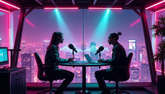 Neon Podcast Roo Free Podcast Night Ambiance Image - Podcast, Friends, Neon | Download ...