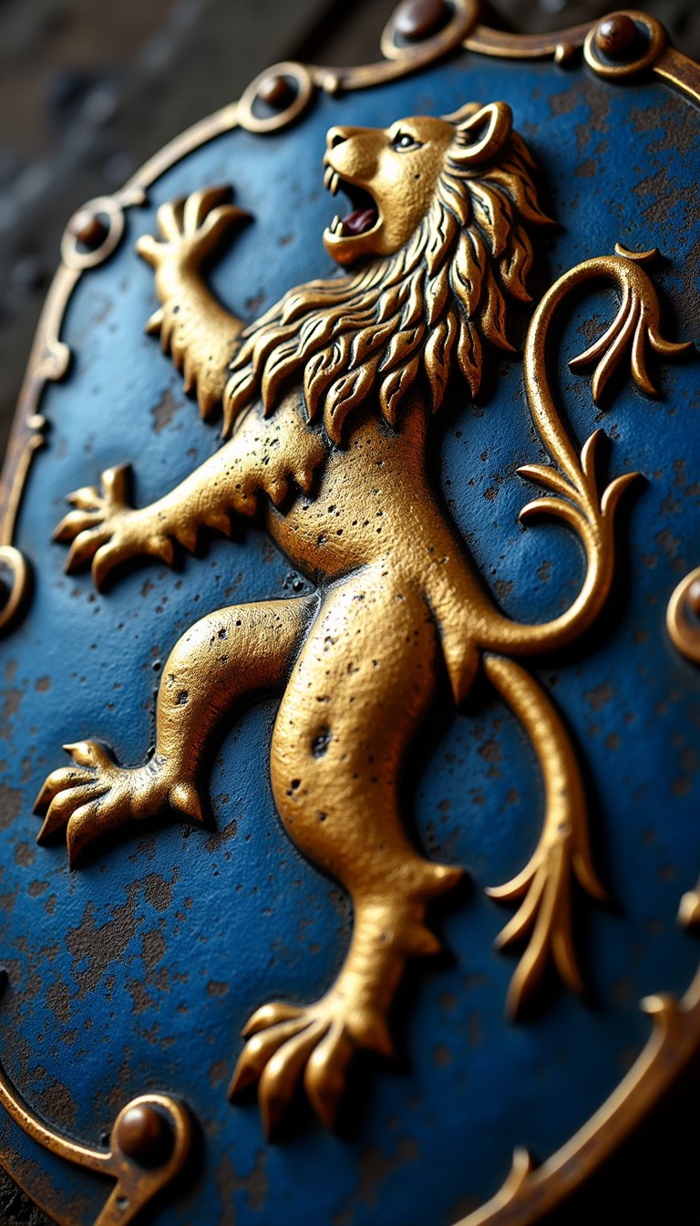Free Rampant Golden Lion Image - Heraldic, Lion, Shield | Download at ...