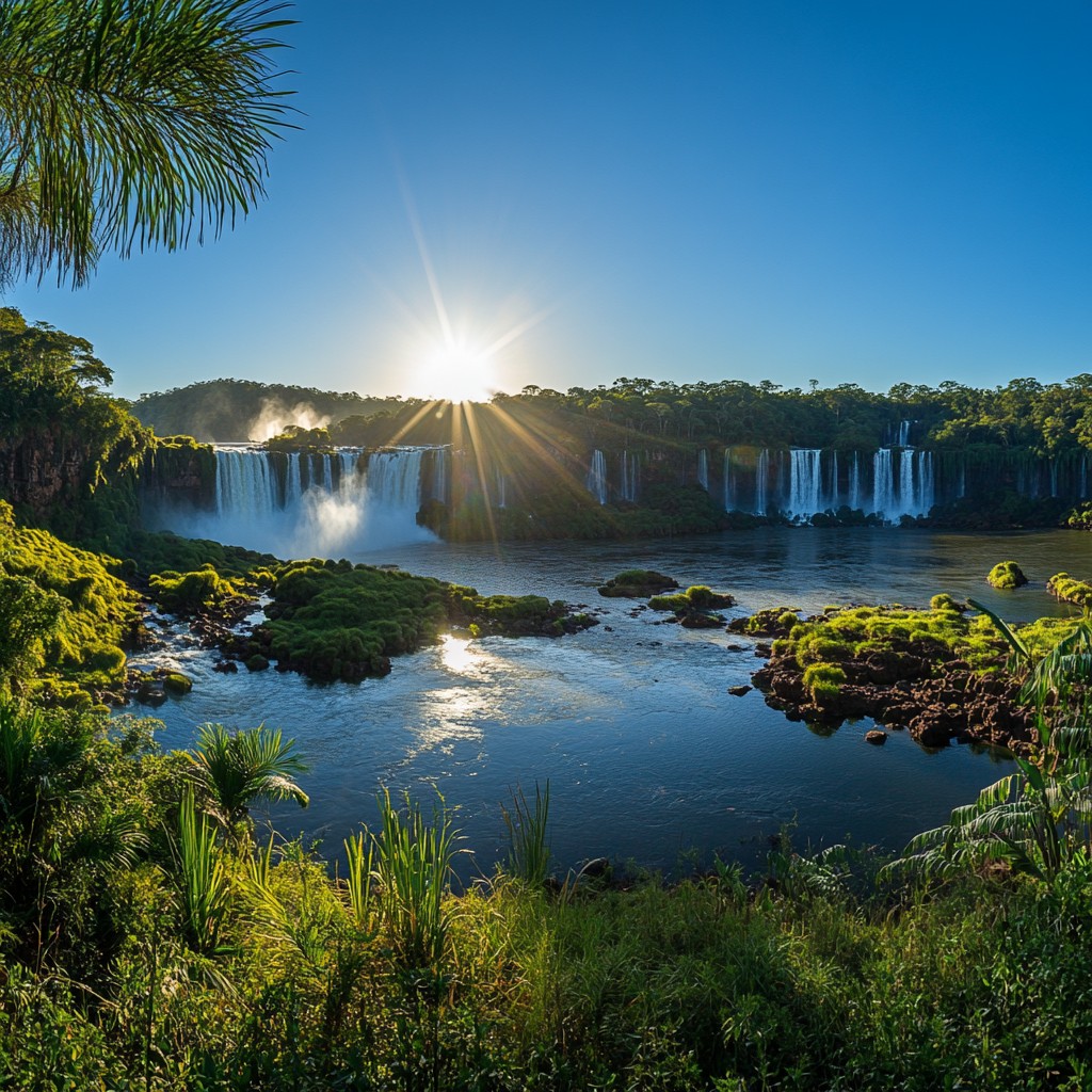 Free Sunrise over waterfall Image - Sunrise, Waterfall, Nature ...