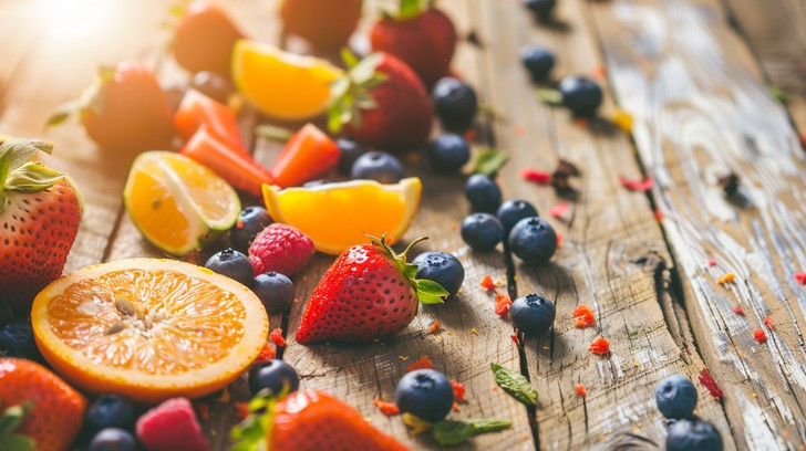 Free Fresh Fruit Display Image Fruits Strawberries Blueberries